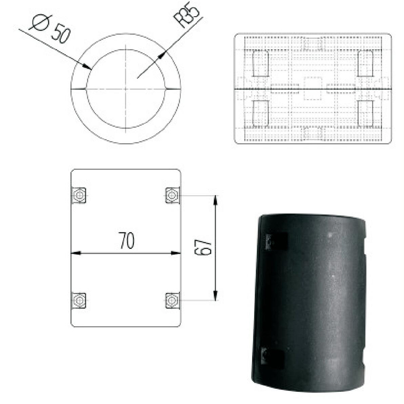 Tama&ntilde;os de manguitos de rodillos rectos.