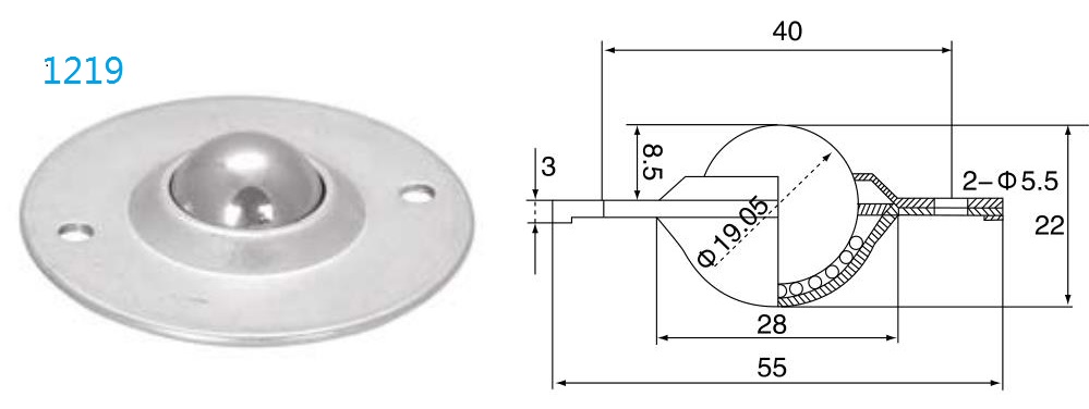 Unidad de transferencia de bola de fijaci&oacute;n de agujeros