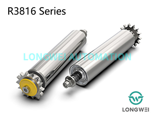 Rodillo transportador de acumulación ajustable accionado por cadena de piñón de acero de una hilera