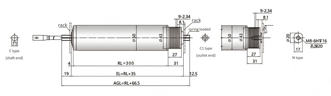 Selecci&oacute;n del modelo de rodillo de accionamiento de motor DGBL50A