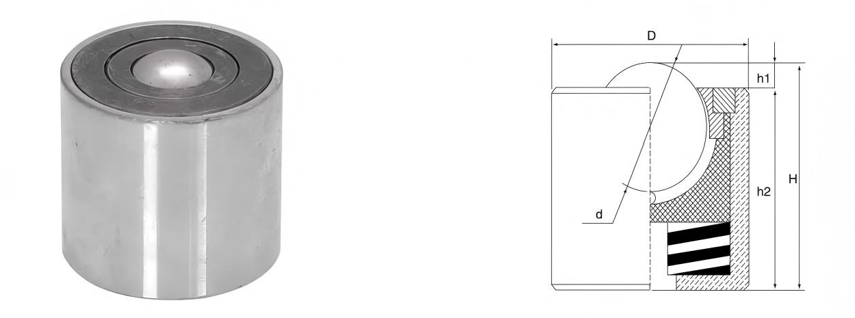 Unidad de transferencia de bolas de carga pesada a prueba de golpes con carga de resorte