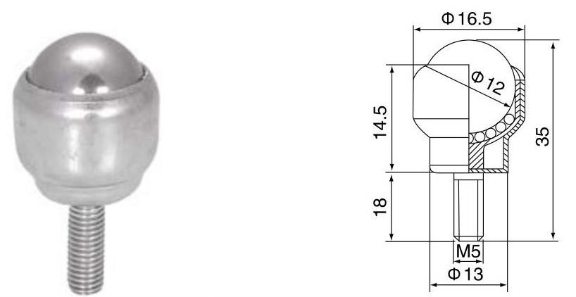 unidad de transferencia de bolas con fijaci&oacute;n de pernos
