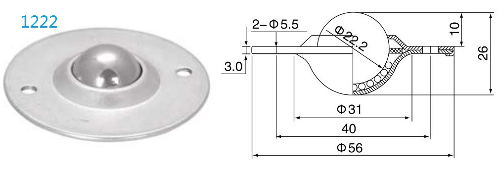 Unidad de transferencia de bola de fijaci&oacute;n de brida redonda