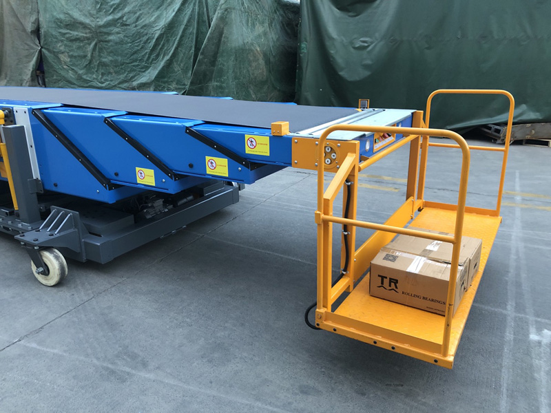 transportador de cinta telesc&oacute;pica de tipo m&oacute;vil