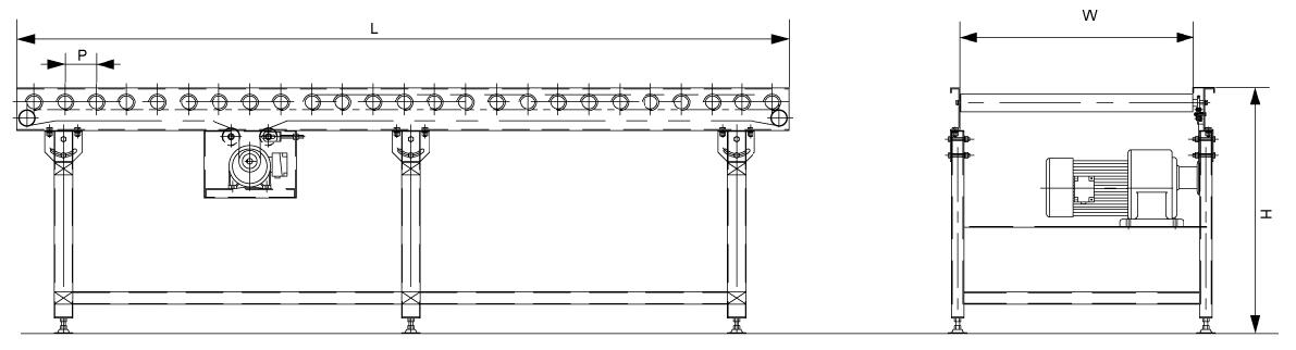transportador de rodillo de s&oacute;tbelo &uacute;nico