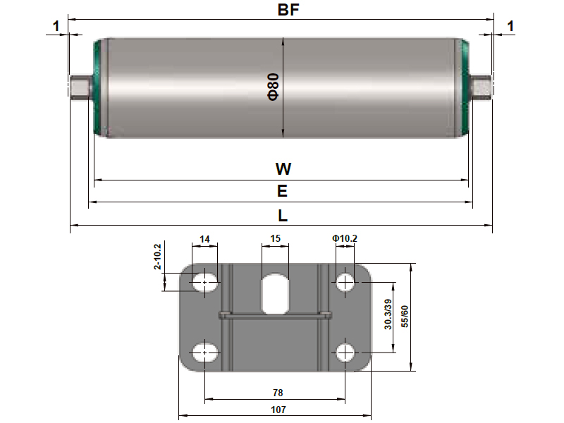rodillo de freno interno