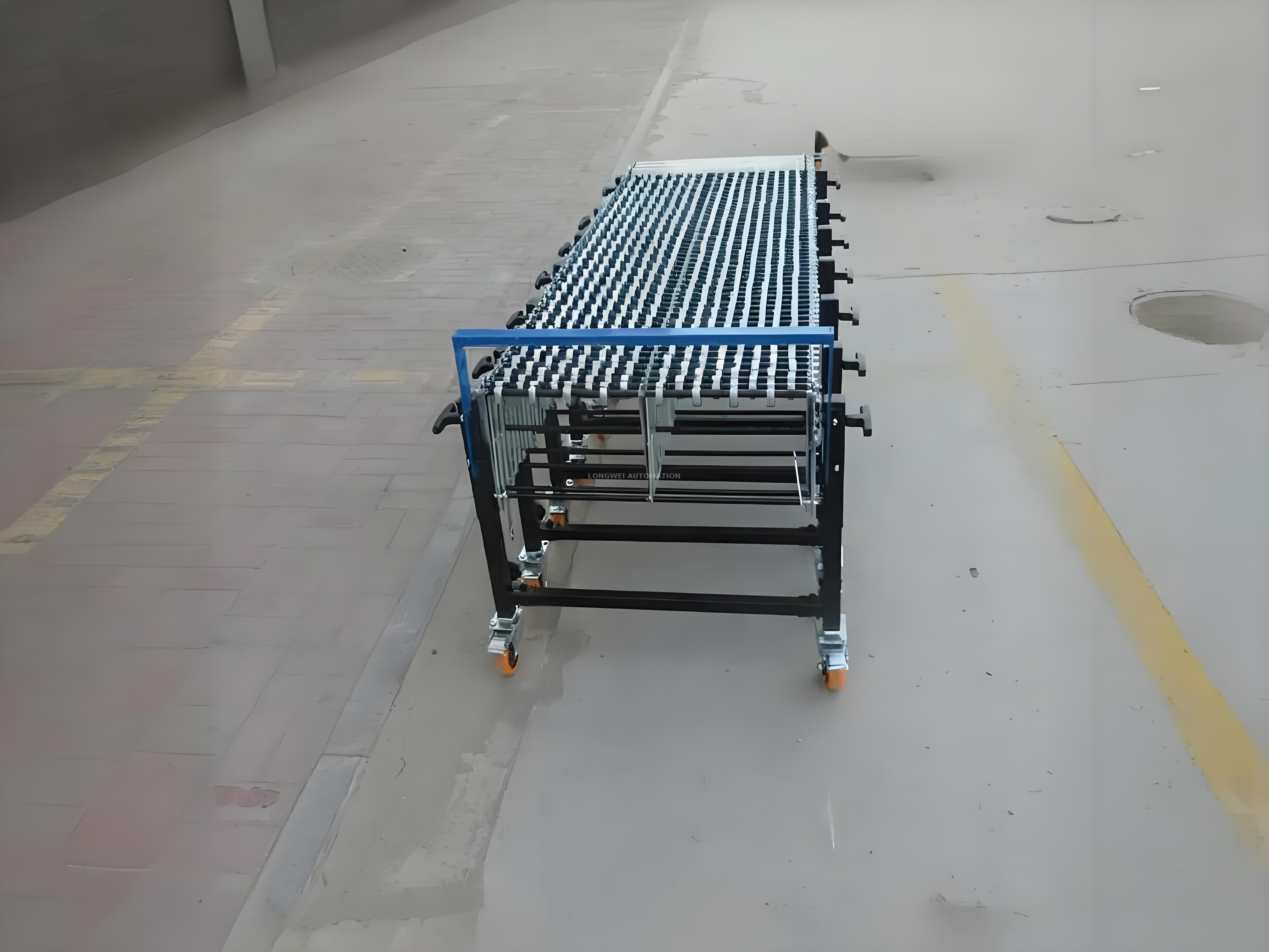 Transportador de rueda de skate de acero extensible flexible para el manejo de materiales
