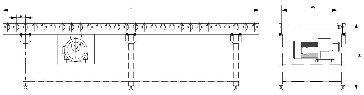 transportador de rodillo de cadena de s&oacute;tleo doble