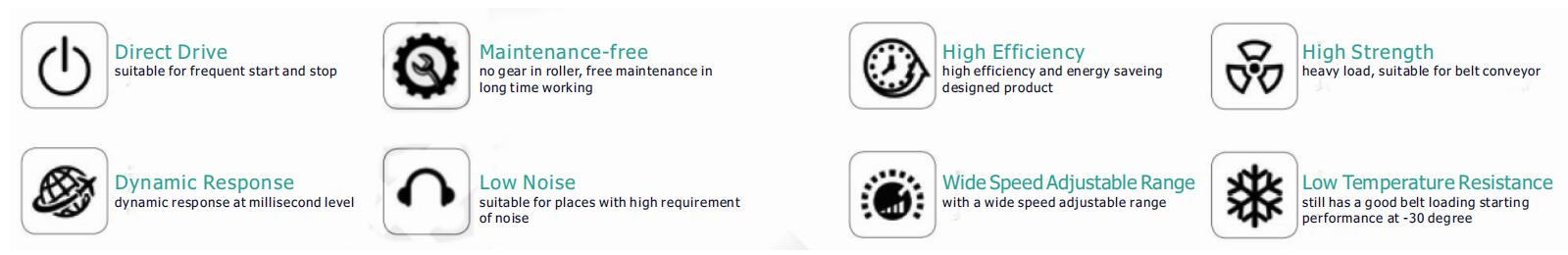 Ventaja del rodillo de motor de accionamiento directo