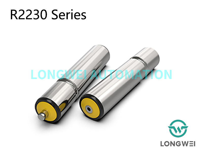 Rodillo transportador de acero impulsado por correa redonda, ranurado, de eje lineal simple 