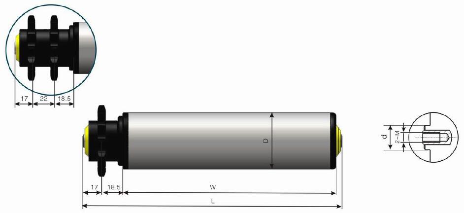 AC224 Polimer Sprocket Telescope-Feed Acumulaci&oacute;n de transportador Roller