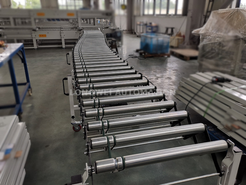 Transportador de rodillos de accionamiento de motor O de cinturón O flexible 