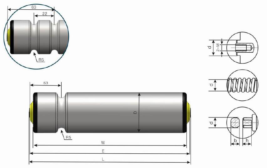 Rodillo transportador accionado por correa t&oacute;rica de doble ranura DR240