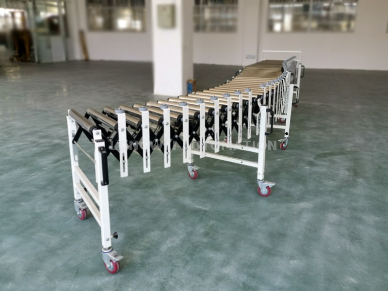 Transportador de rodillos de transmisión de cinturón poly-V de expansión flexible motorizada 