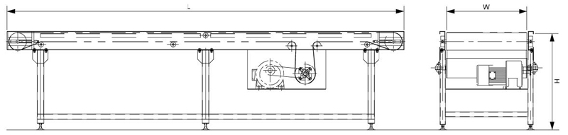 Transportador de correa horizontal