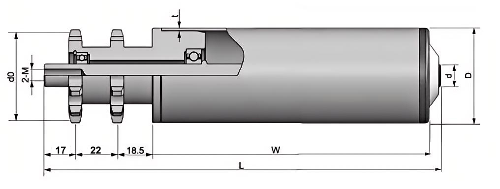Rodillo transportador de pi&ntilde;&oacute;n de acero de carga media