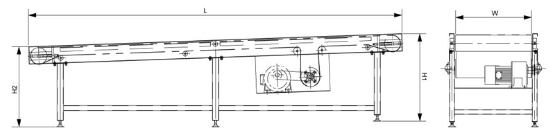 Transportador de cinta inclinada