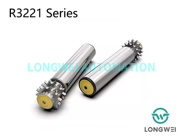 Rodillo transportador de acumulación con alimentación telescópica y piñón de acero de doble hilera