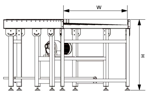 Transportador de rodillos curvos accionado por correa 