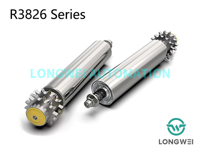 Rodillo transportador de acumulación ajustable con piñón de acero de doble hilera