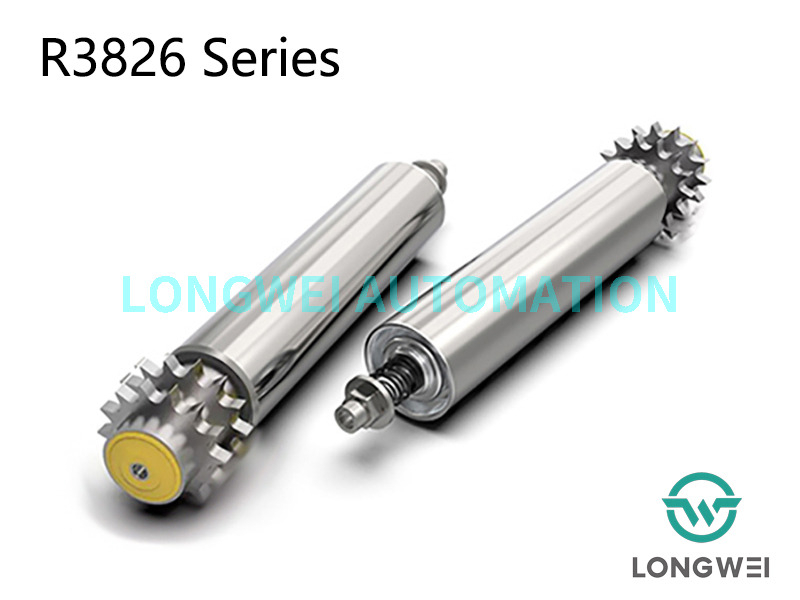 Rodillo transportador de acumulación ajustable con piñón de acero de doble hilera