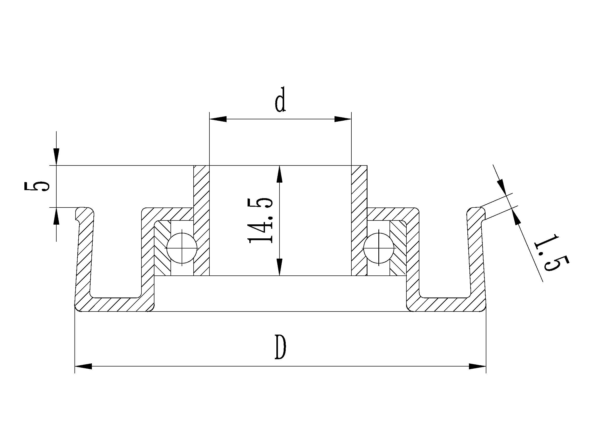 Conjunto de rodamiento met&aacute;lico de rodillos Modelo 50 (1)