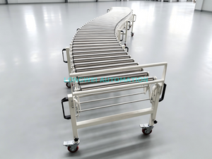 Transportador de rodillos por gravedad expandible flexible de rotación 360 para almacén